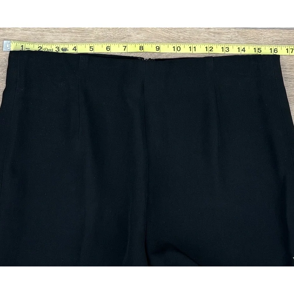 Lafayette 148 New York Embroidered Floral Wide Leg Pants Size 6‎ Black Ivory